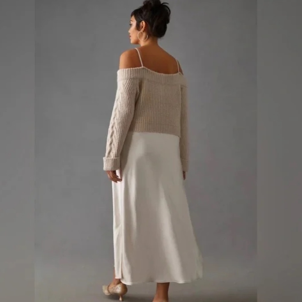 NWOT Anthropologie Mare Mare Layered Sweater Slip Dress - Picture 12 of 14